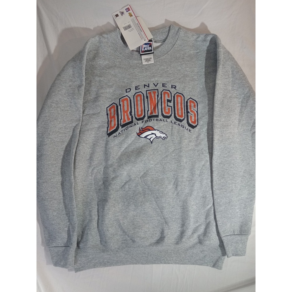 Vintage 90s NFL Denver  Broncos Crewneck Youth Sz 18/20  Pro Player Sweatshirt‎